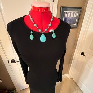 Costume jewelry blue/green turquoise style with crystal beads